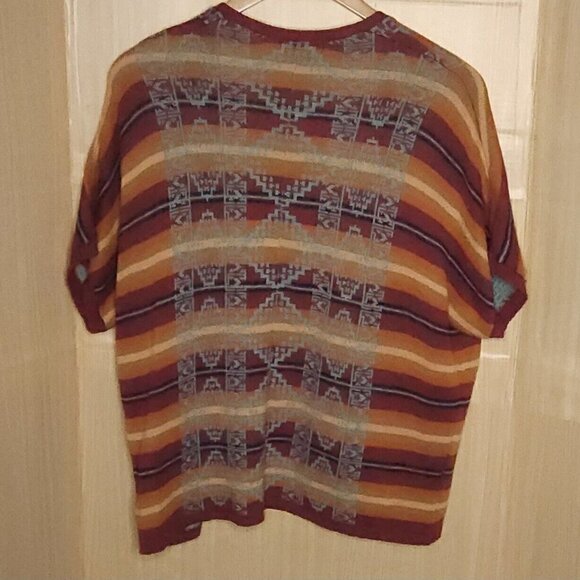 Natural Reflections Southwestern Lightweight Striped Short Sleeve Cardigan S/XS - Picture 2 of 6